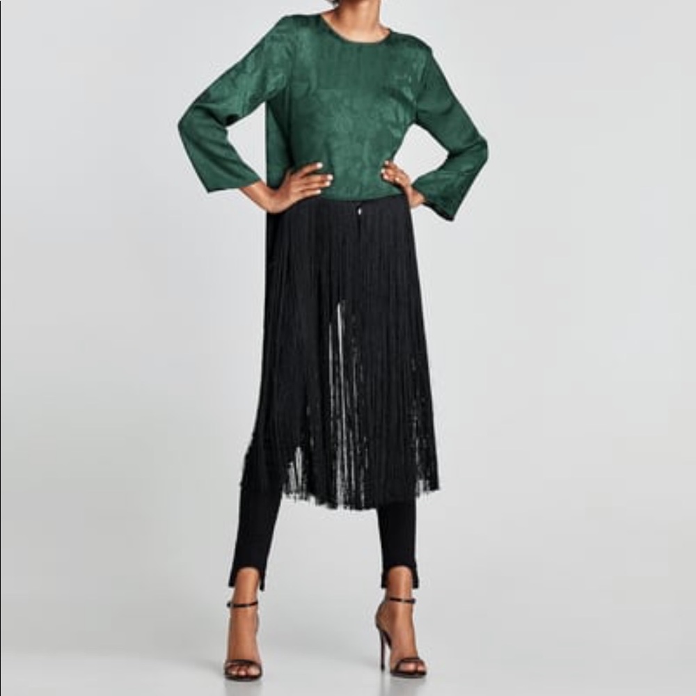 COPY - Zara jacquard Top with fringe